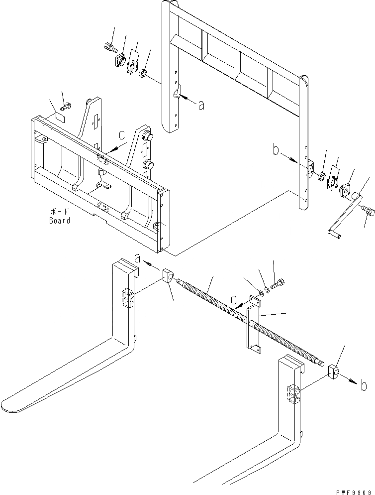 Схема запчастей Komatsu FMM408-1 - ВИЛЫ ПОЗИЦИОНЕР (РУЧН. STROKE КРЮК/КРЮК ТИП) (ВАЛ И БЛОК) (ШИР.=9MM) ВИЛЫ ПОЗИЦИОНЕР(ДЛЯ FV МАЧТА)(РУЧН. STROKE)(КРЮК ТИП)