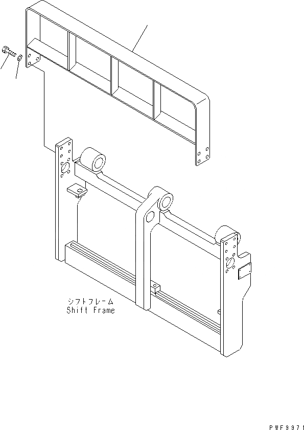 Схема запчастей Komatsu FMS408-1 - ВИЛЫ ПОЗИЦИОНЕР (INDEPENDENT STROKE ВАЛ/КРЮК ТИП) (С  ВАЛ) (BACK REST) (ШИР.=9MM) ВИЛЫ ПОЗИЦИОНЕР(FV)(С S/S)(INDEPENDENT STROKE-ВАЛ ТИП)