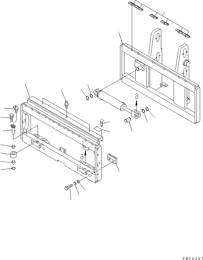 Схема запчастей Komatsu FMS458-1 - ВИЛЫ ПОЗИЦИОНЕР (РУЧН. STROKE КРЮК/КРЮК ТИП) (С БОКОВ. СДВИГ) (РАМА) (ШИР.=9MM) ВИЛЫ ПОЗИЦИОНЕР(FV)(С S/S) (РУЧН. STROKE-КРЮК ТИП)