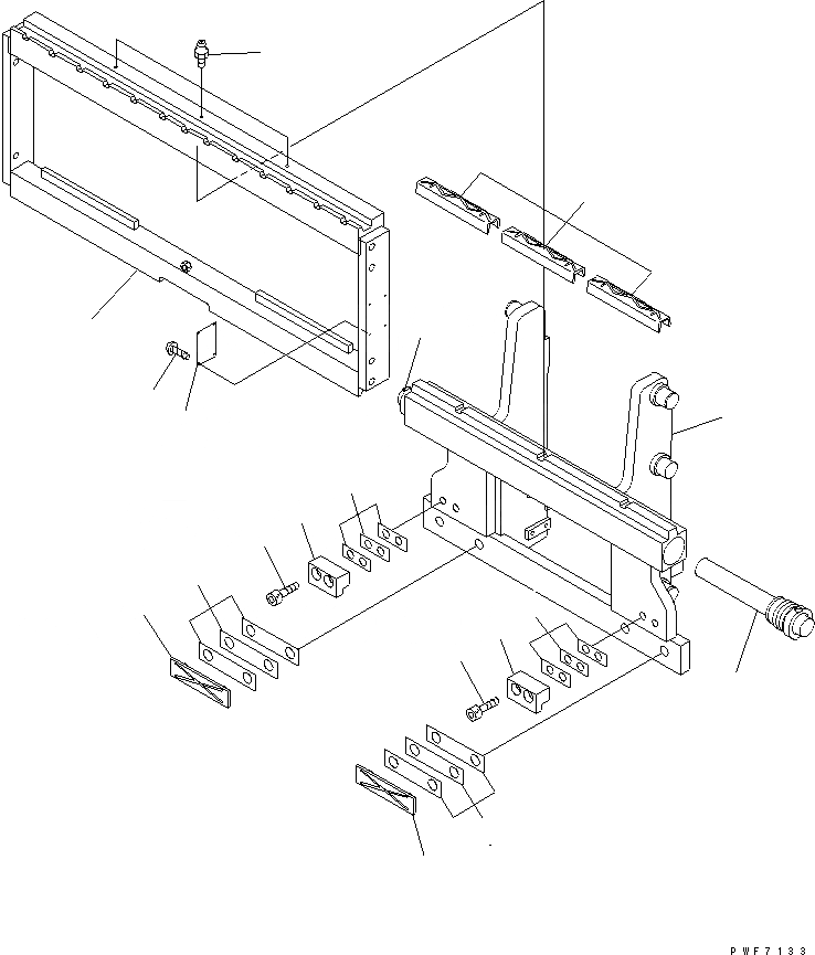 Схема запчастей Komatsu FSA251-1 - БОКОВ. СДВИГER (РАМА) БОКОВ. СДВИГER (ДЛЯ TFV CYL МАЧТА) (INTEGRAL ТИП) (LEO-NXT)