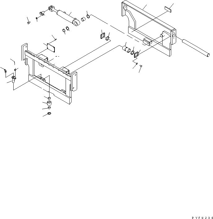 Схема запчастей Komatsu FSE182-2 - БОКОВ. СДВИГER (РАМА) (ДЛЯ RW/RL-ТИП) (С ХОЛОДН.) БОКОВ. СДВИГER (ДЛЯ TFV МАЧТА) (REACH ВИЛОЧНАЯ ТЕХНИКА)