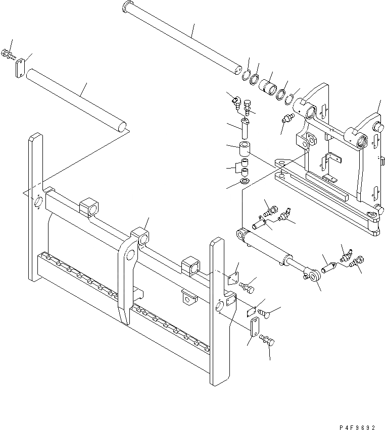 Схема запчастей Komatsu FSE608-1 - БОКОВ. СДВИГER (ВАЛ ТИП) (РАМА И ЦИЛИНДР) БОКОВ. СДВИГER (ДЛЯ FV МАЧТА) (ВАЛ ТИП)