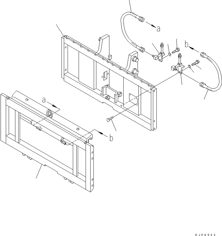 Схема запчастей Komatsu FSH157-1 - БОКОВ. СДВИГER (РАМА И ТРУБЫ)(№-.) БОКОВ. СДВИГER (ДЛЯ ПОЛН. FREE ТРОЙН. МАЧТА)