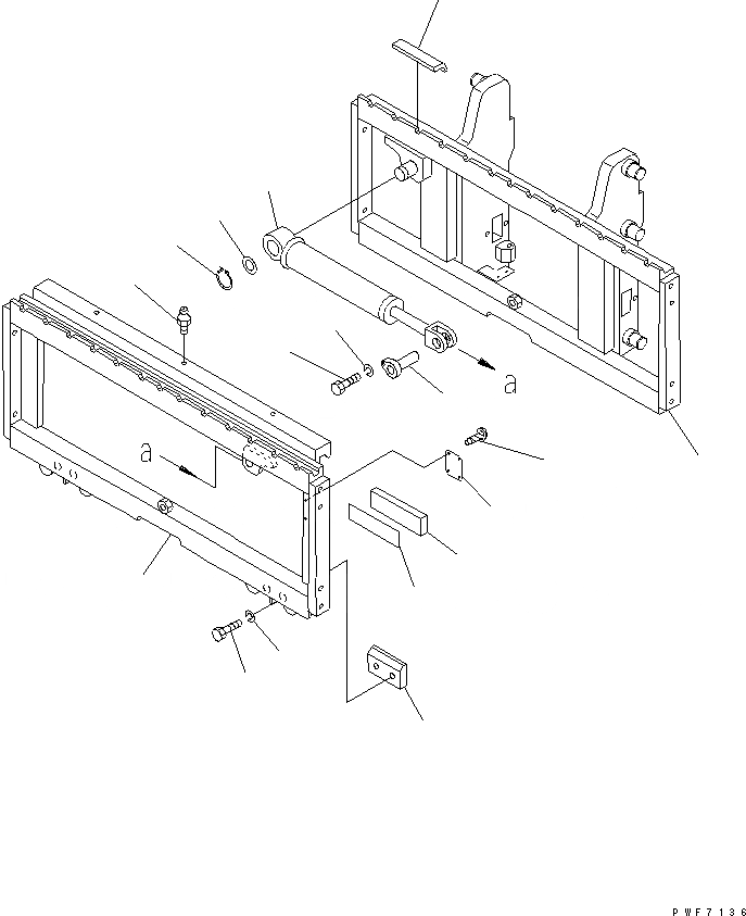 Схема запчастей Komatsu FSH253-1 - БОКОВ. СДВИГER (РАМА) БОКОВ. СДВИГER (ДЛЯ FFV CYL МАЧТА) (КРЮК ТИП) (LEO-NXT)