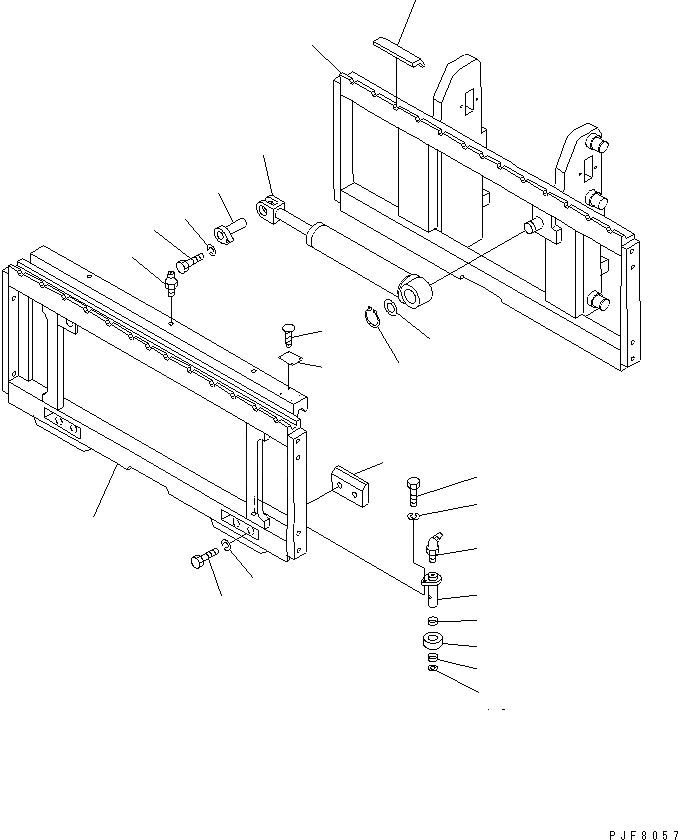 Схема запчастей Komatsu FSH254-2 - БОКОВ. СДВИГER (РАМА) (ДЛЯ РОЛИК ТИП) БОКОВ. СДВИГER (ДЛЯ FV МАЧТА)(КРЮК/РОЛИК ТИП)