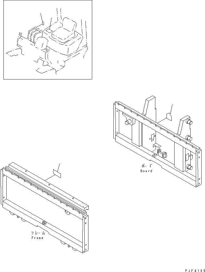 Схема запчастей Komatsu FSH302-1 - БОКОВ. СДВИГER (ТАБЛИЧКИS) БОКОВ. СДВИГER (ДЛЯ ПОЛН. FREE ТРОЙН. МАЧТА)