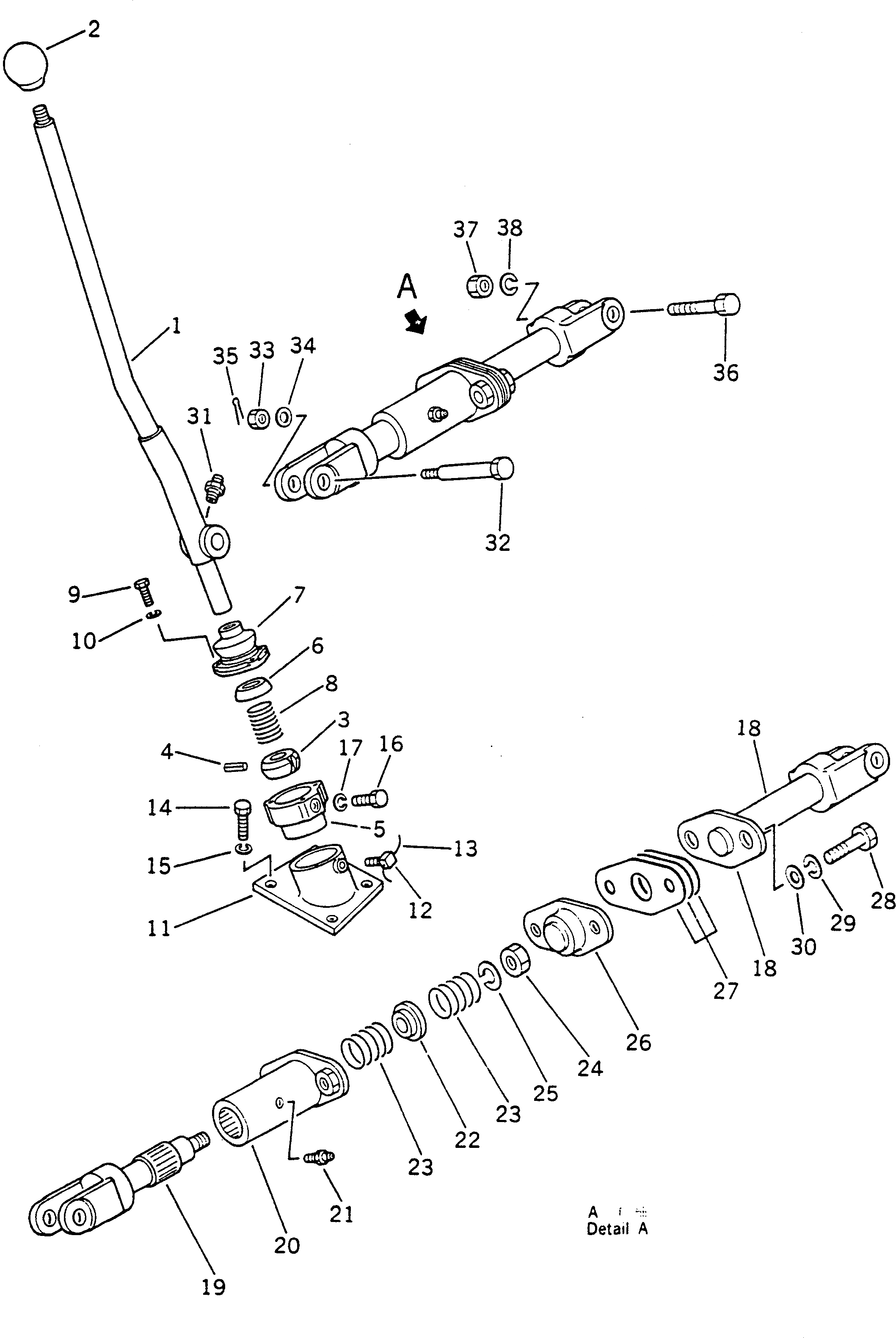 Схема запчастей Komatsu GD200A-1 - РЫЧАГ ПЕРЕКЛЮЧЕНИЯ ПЕРЕДАЧ СИЛОВАЯ ПЕРЕДАЧА
