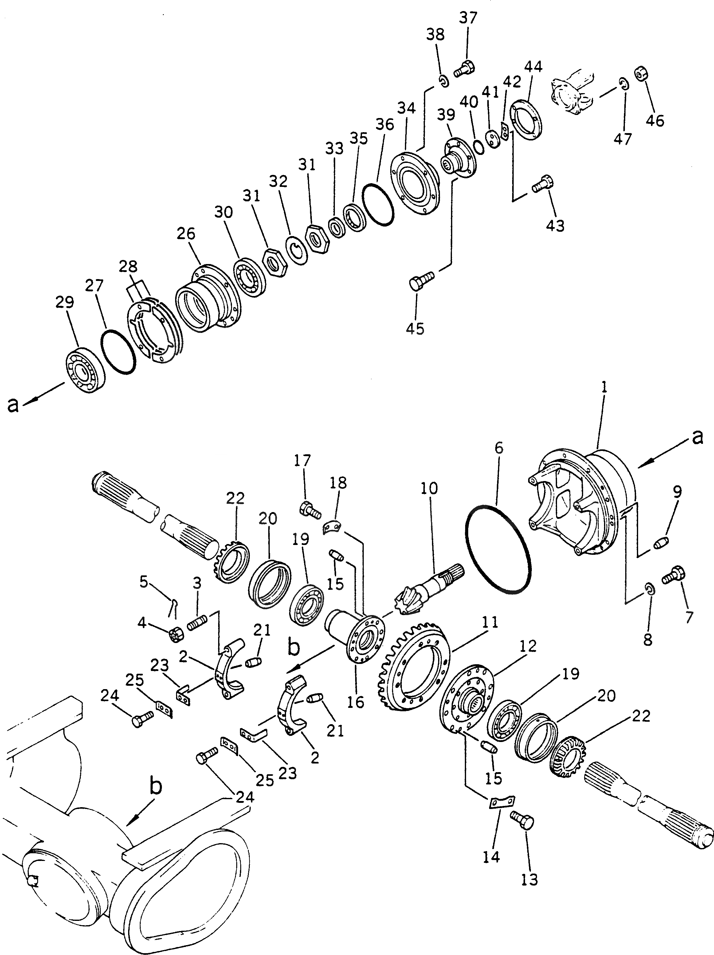 Схема запчастей Komatsu GD200A-1 - КОНЕЧНАЯ ПЕРЕДАЧА (/) СДВОЕНН. ПРИВОД И КОЛЕСА