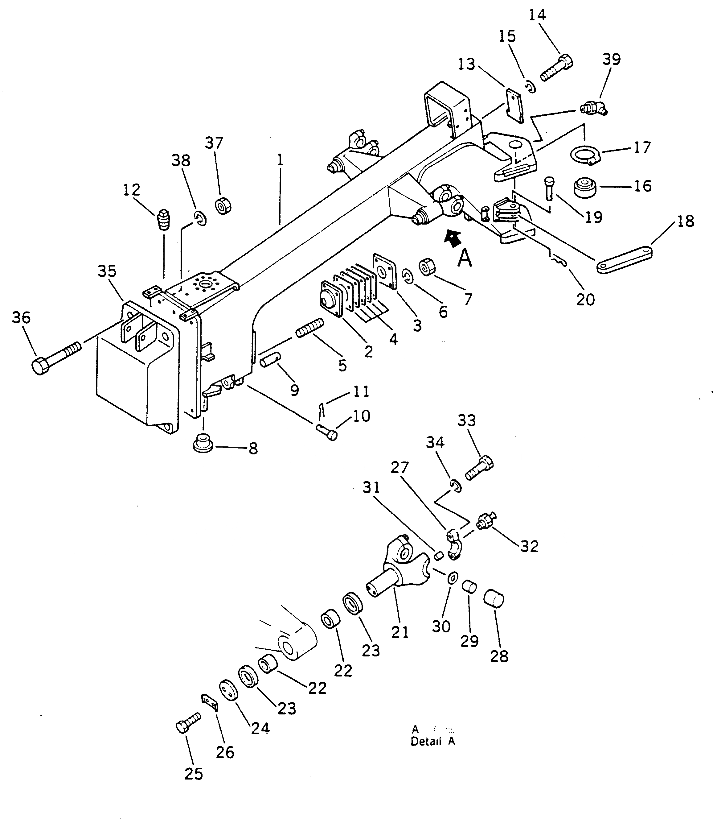 Схема запчастей Komatsu GD200A-1 - ПЕРЕДН. РАМА РАМА И ЧАСТИ КОРПУСА