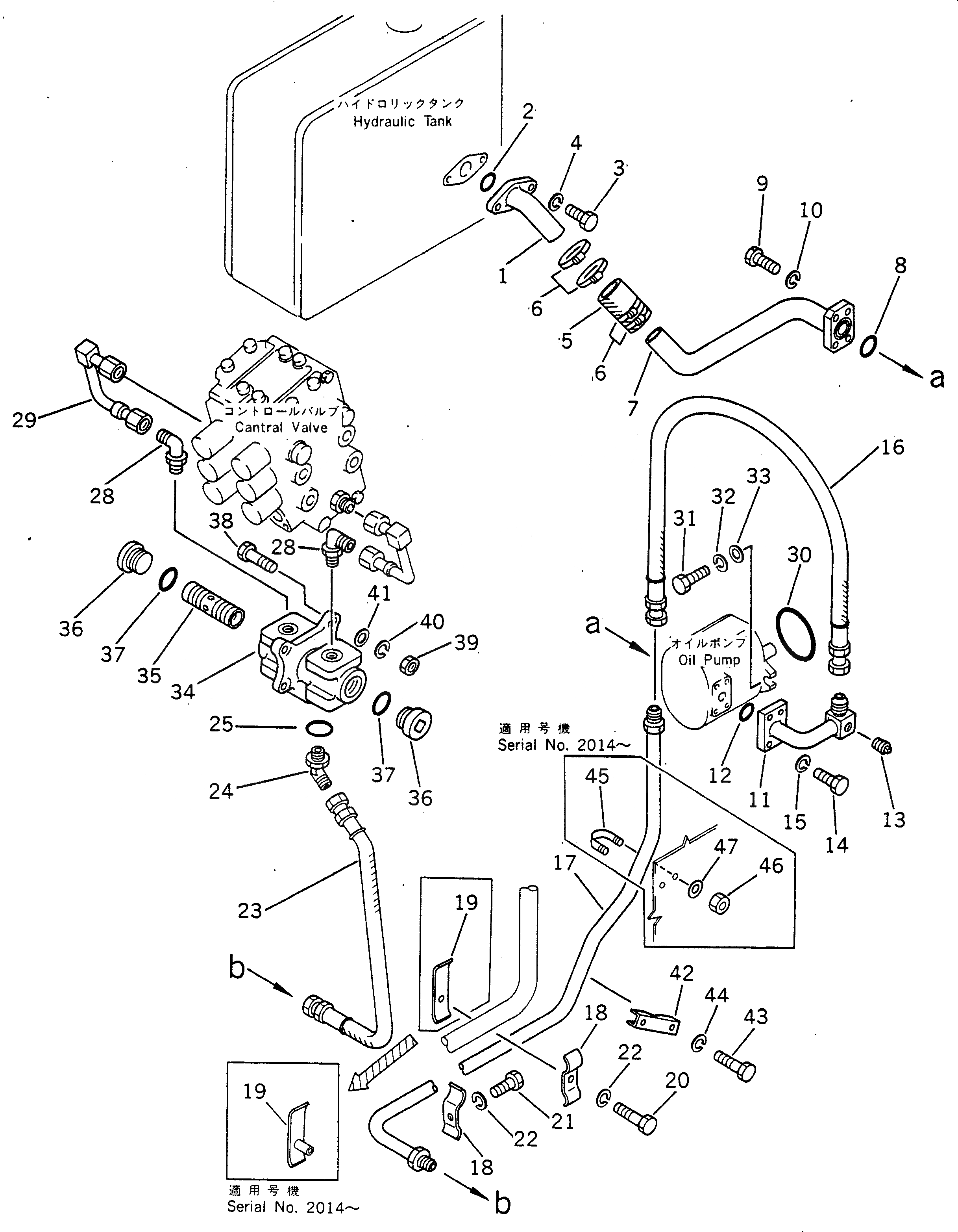 Схема запчастей Komatsu GD200A-1 - ГИДРОЛИНИЯ (БАК - УПРАВЛ-Е VALUE) ГИДРАВЛИКА