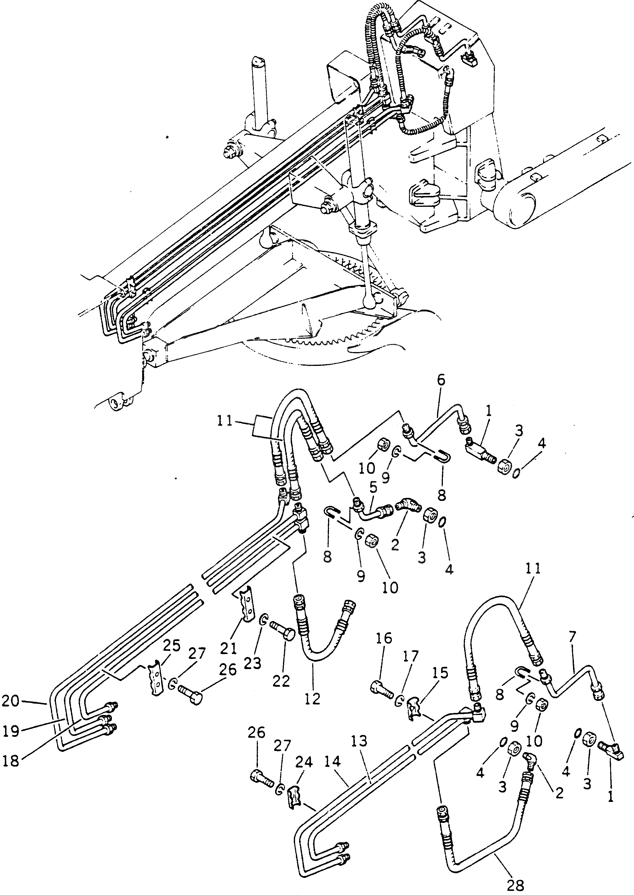 Схема запчастей Komatsu GD200A-1 - ГИДРОЛИНИЯ (УПРАВЛ-Е VALUE - ОТВАЛ СЦЕПНОЕ УСТРОЙСТВО) ГИДРАВЛИКА