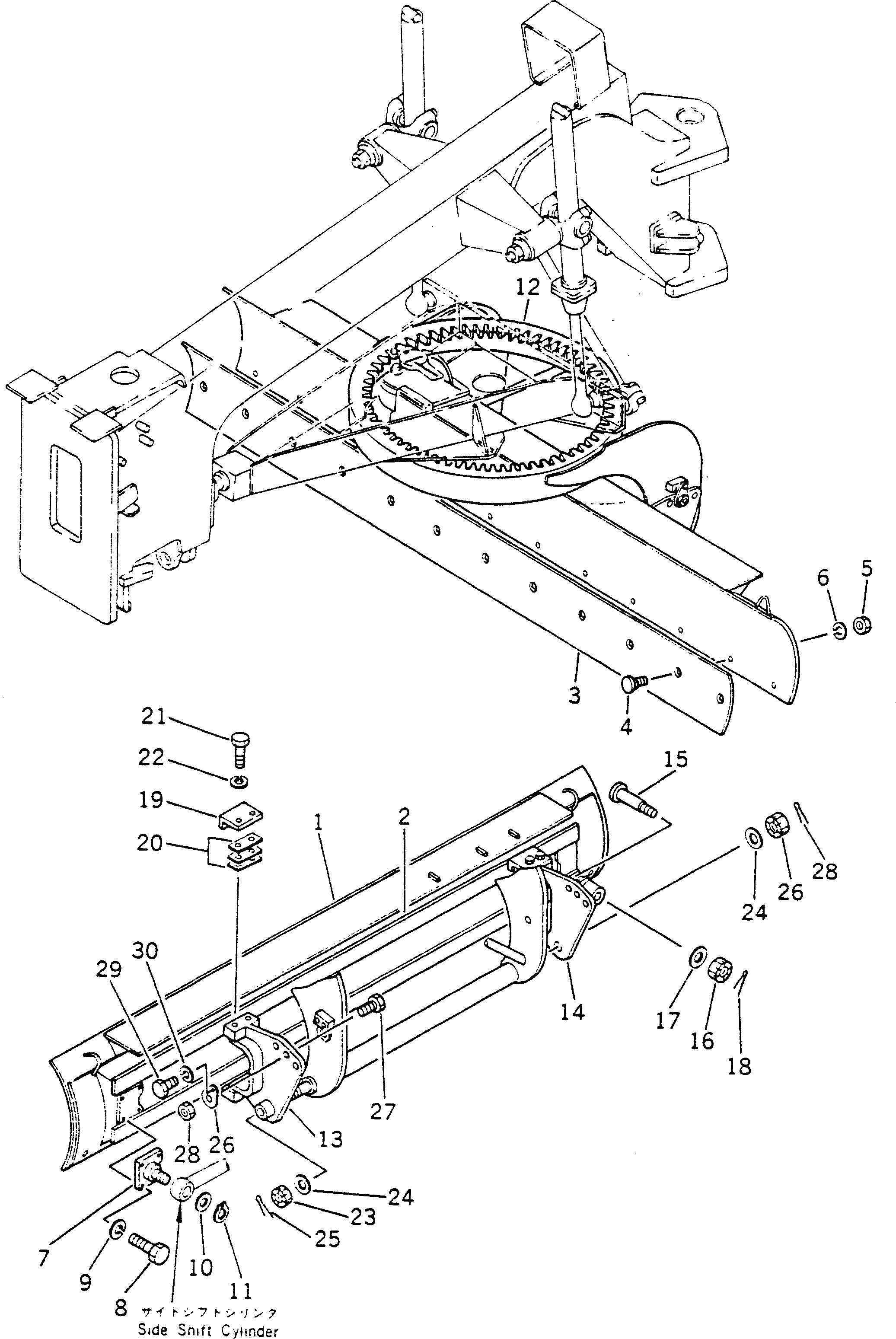 Схема запчастей Komatsu GD200A-1 - ОТВАЛ РАБОЧЕЕ ОБОРУДОВАНИЕ