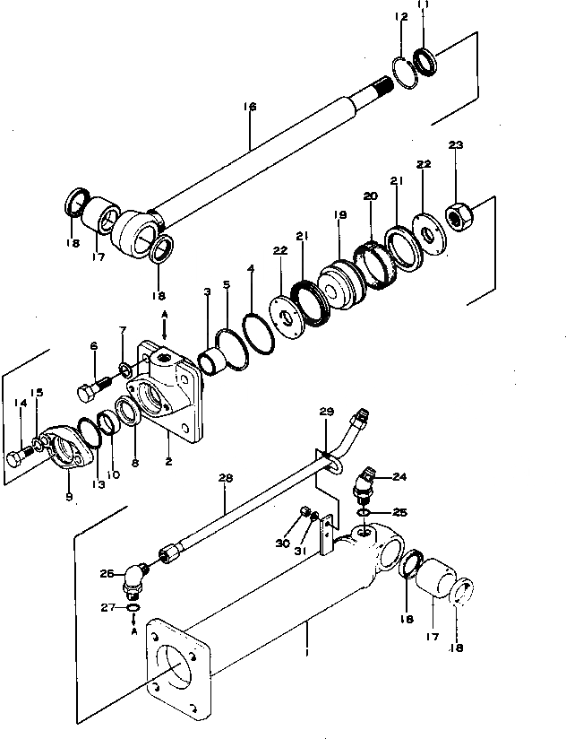 Схема запчастей Komatsu GD22H-1 - ГИДРОЦИЛИНДР ПОДЪЕМА ОПЦИОННЫЕ КОМПОНЕНТЫ