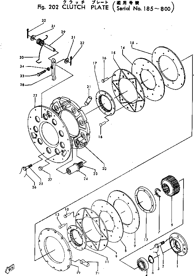 Схема запчастей Komatsu GD30-4 - МУФТА ПЛАСТИНА(№8-8) СИЛОВАЯ ПЕРЕДАЧА
