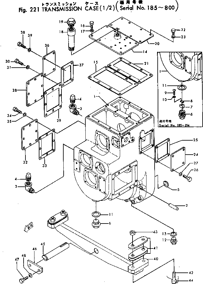 Схема запчастей Komatsu GD30-4 - КОРПУС ТРАНСМИССИИ (/)(№8-8) СИЛОВАЯ ПЕРЕДАЧА