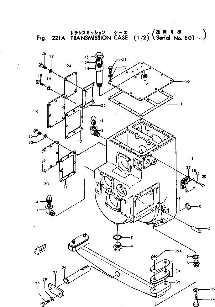 Схема запчастей Komatsu GD30-4 - КОРПУС ТРАНСМИССИИ (/)(№8-) СИЛОВАЯ ПЕРЕДАЧА