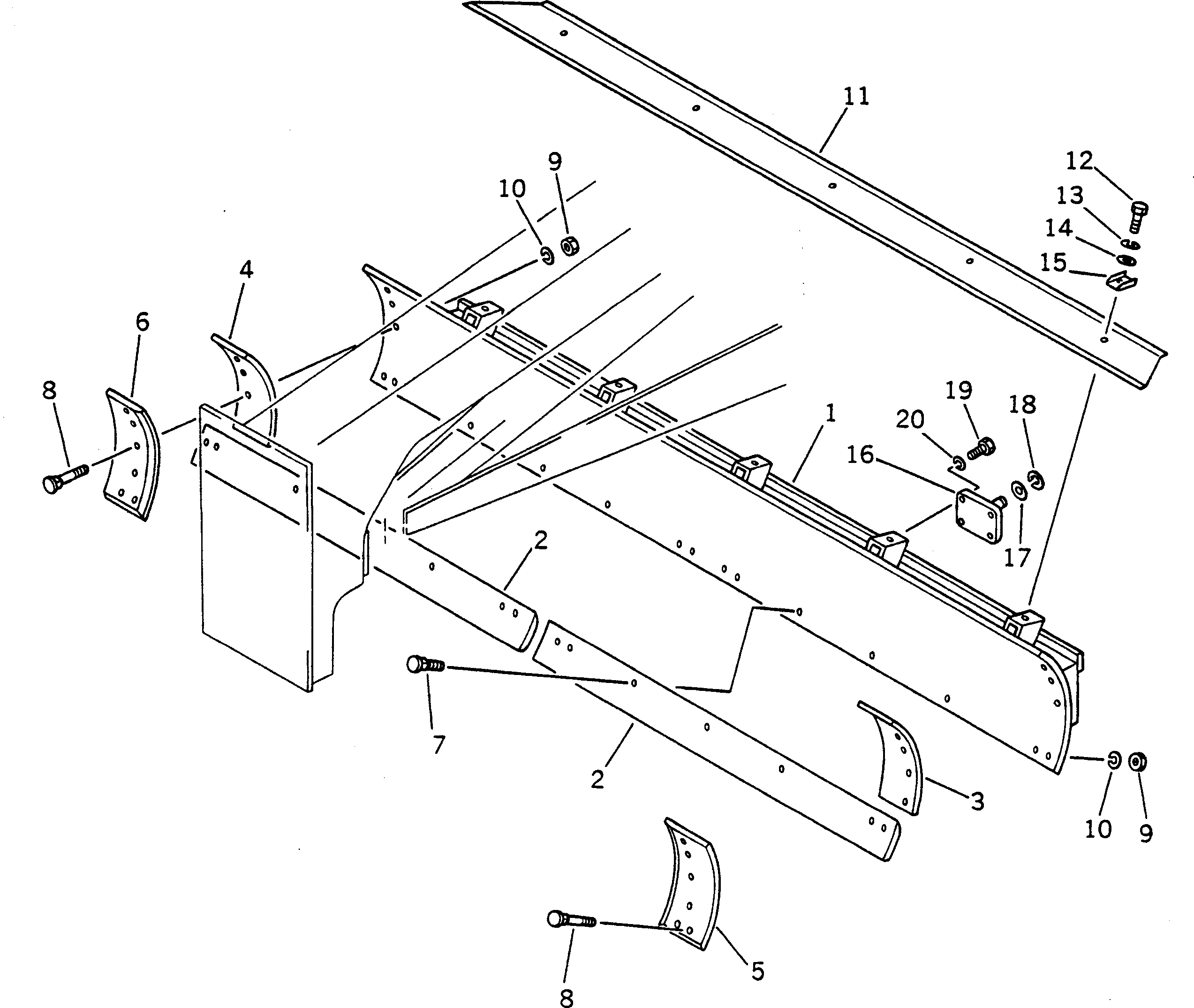 Схема запчастей Komatsu GD300A-1 - ОТВАЛ¤ .M (ДЛЯ НОВОЙ ЗЕЛАНДИИ) РАБОЧЕЕ ОБОРУДОВАНИЕ