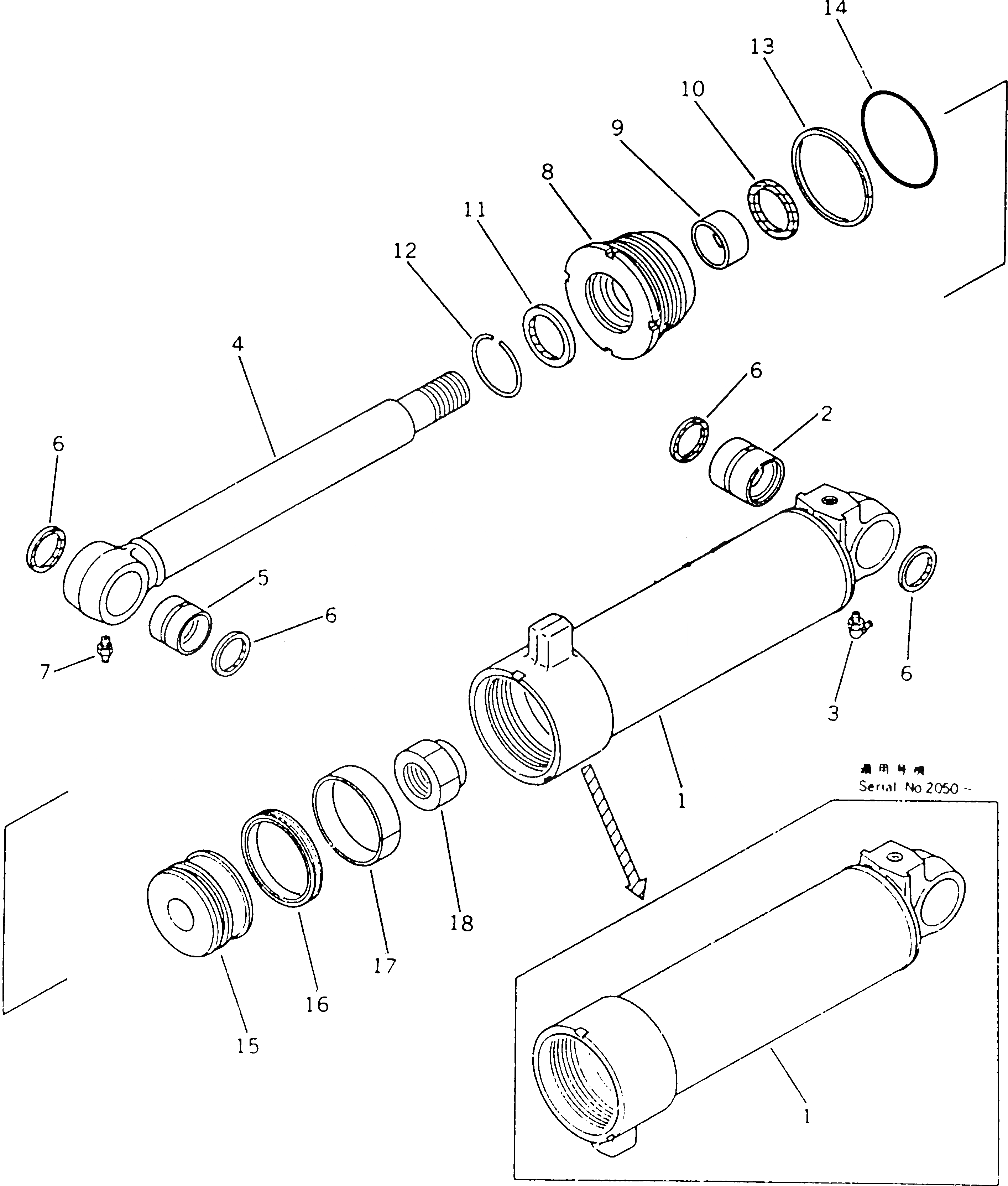 Схема запчастей Komatsu GD300A-1 - ЦИЛИНДР СОЧЛЕНЕНИЯ ГИДРАВЛИКА