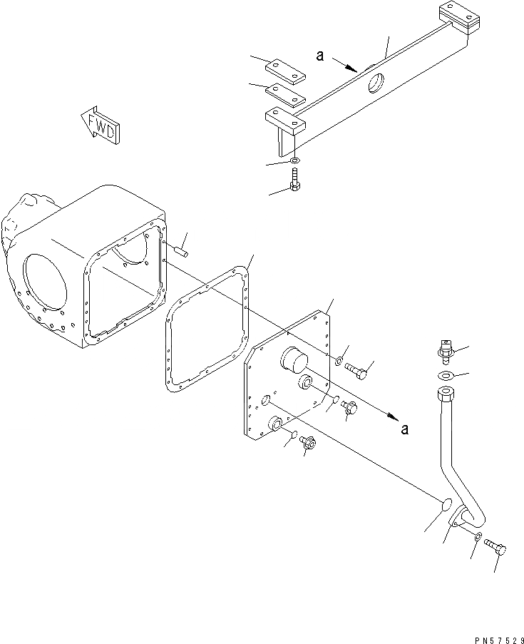 Схема запчастей Komatsu GD305A-1 - КОРПУС КОНЕЧН. ПЕРЕДАЧИ (/) СИЛОВАЯ ПЕРЕДАЧА