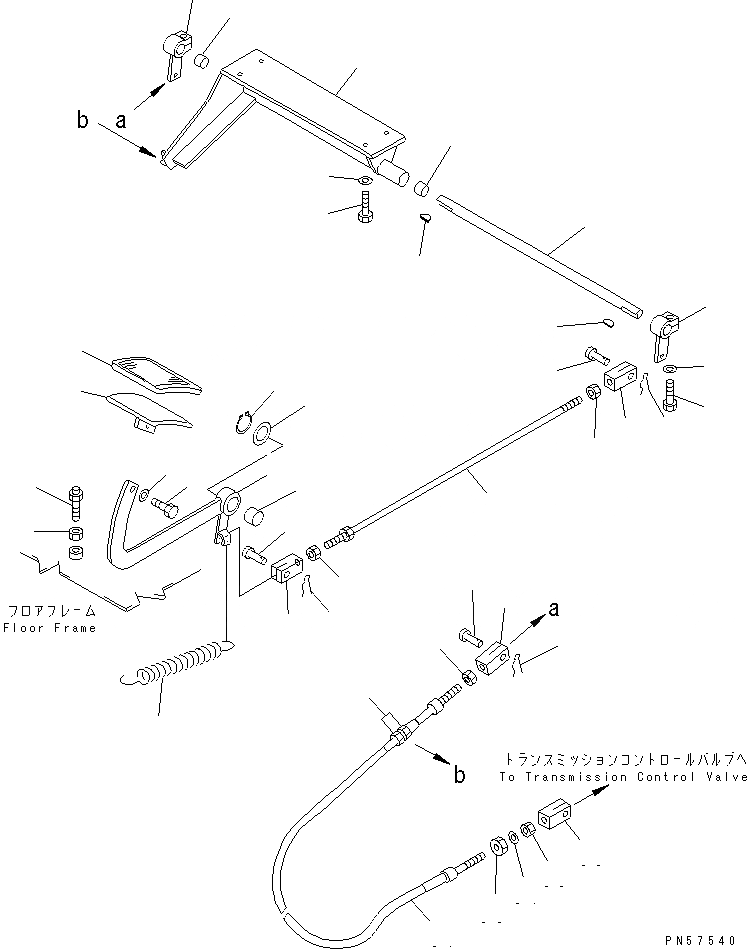 Схема запчастей Komatsu GD305A-1 - ПЕДАЛЬ ТОЛЧКОВОГО РЕГУЛИР-Я СИСТЕМА УПРАВЛЕНИЯ