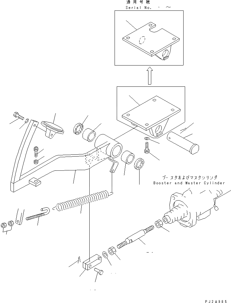 Схема запчастей Komatsu GD305A-1 - ПЕДАЛЬ ТОРМОЗА СИСТЕМА УПРАВЛЕНИЯ