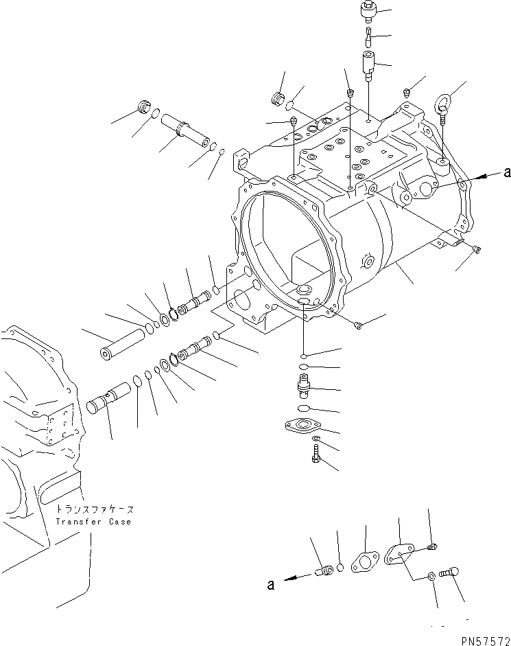 Схема запчастей Komatsu GD305A-1A - ТРАНСМИССИЯ (КОРПУС ТРАНСМИССИИ) СИЛОВАЯ ПЕРЕДАЧА