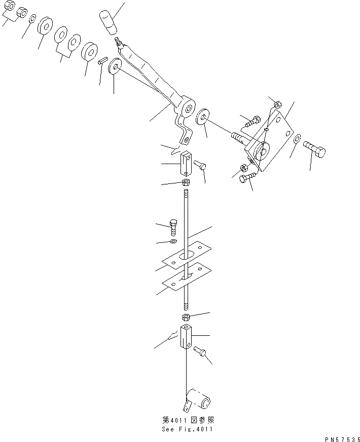 Схема запчастей Komatsu GD305A-1A - РЫЧАГ УПРАВЛ-Я ПОДАЧЕЙ ТОПЛИВА СИСТЕМА УПРАВЛЕНИЯ