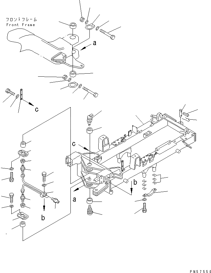 Схема запчастей Komatsu GD305A-1A - ЗАДН. РАМА РАМА И ЧАСТИ КОРПУСА