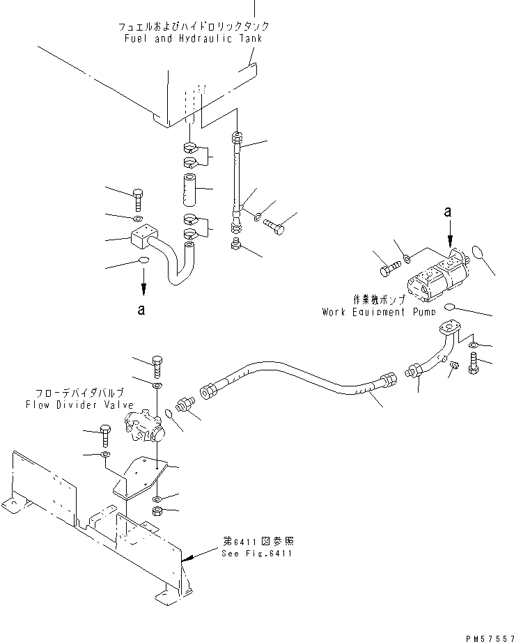 Схема запчастей Komatsu GD305A-1A - ГИДРОЛИНИЯ (ИЗ БАКА В НАСОС - КЛАПАН ДЕЛИТЕЛЯ ПОТОКА) ГИДРАВЛИКА