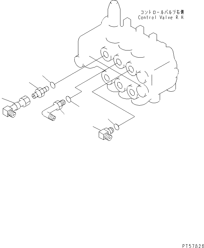 Схема запчастей Komatsu GD305A-1A - ГИДРОЛИНИЯ (УПРАВЛЯЮЩ. КЛАПАН СОЕДИНИТЕЛЬН. ЧАСТИ¤ ПРАВ.) ГИДРАВЛИКА