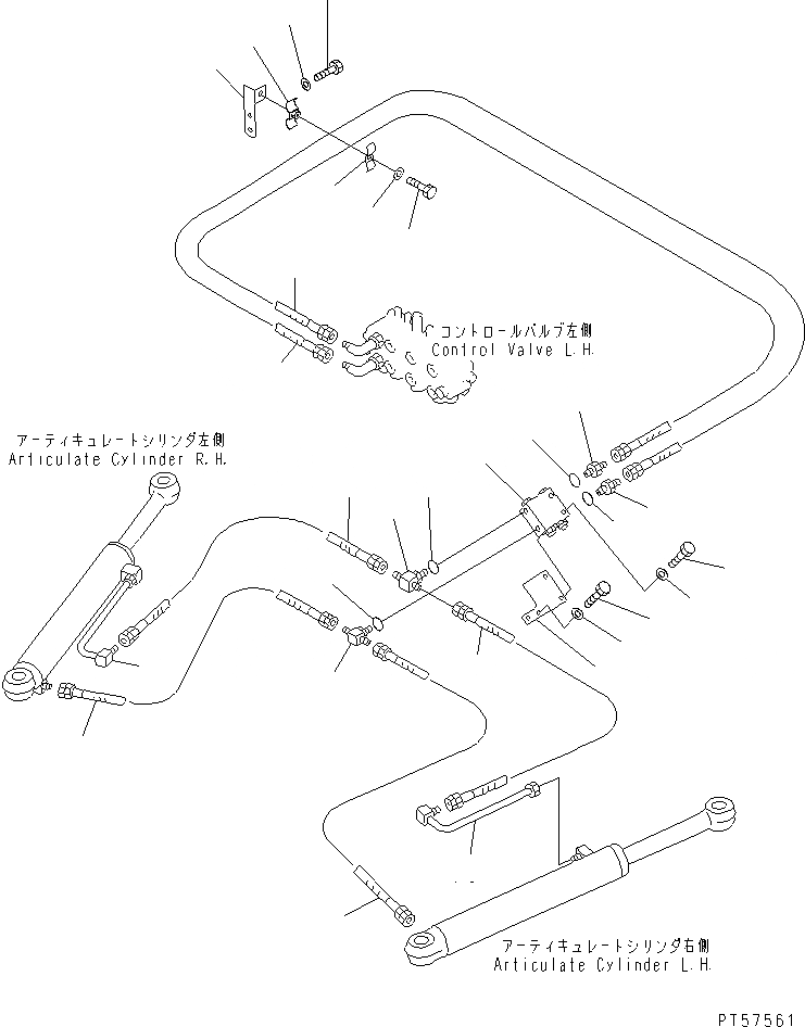 Схема запчастей Komatsu GD305A-1A - ГИДРОЛИНИЯ (ЦИЛИНДР СОЧЛЕНЕНИЯ ЛИНИЯ) ГИДРАВЛИКА