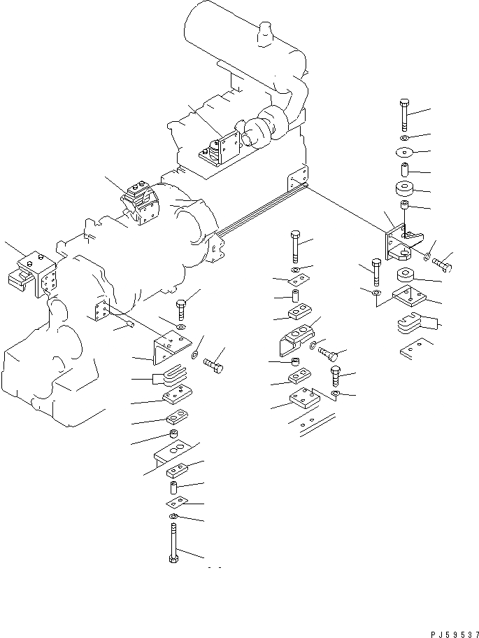 Схема запчастей Komatsu GD305A-1 - ДВИГАТЕЛЬ И ЧАСТИ КРЕПЛЕНИЯ ТРАНСМИССИИ(№9-) КОМПОНЕНТЫ ДВИГАТЕЛЯ И ЭЛЕКТРИКА