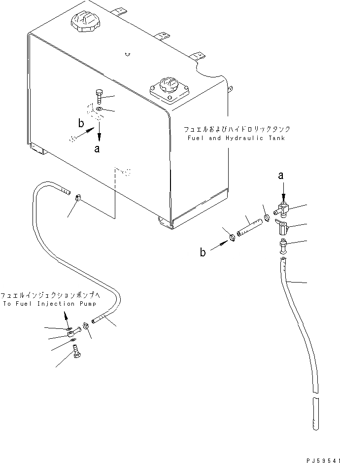 Схема запчастей Komatsu GD305A-1 - ТОПЛИВОПРОВОД.(№-) КОМПОНЕНТЫ ДВИГАТЕЛЯ И ЭЛЕКТРИКА