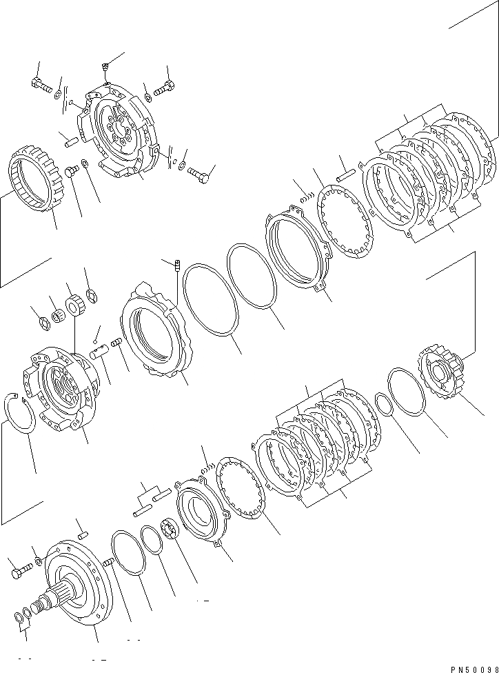 Схема запчастей Komatsu GD305A-1 - ТРАНСМИССИЯ (НИЗ. И ВЫС.T МУФТА)(№9-) СИЛОВАЯ ПЕРЕДАЧА