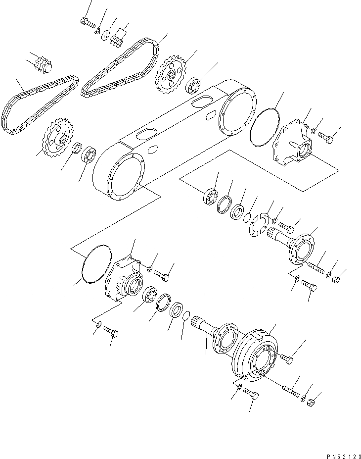 Схема запчастей Komatsu GD305A-1 - СДВОЕНН. ПРИВОД ПРИВОД И ЦЕПЬ(№-) СИЛОВАЯ ПЕРЕДАЧА