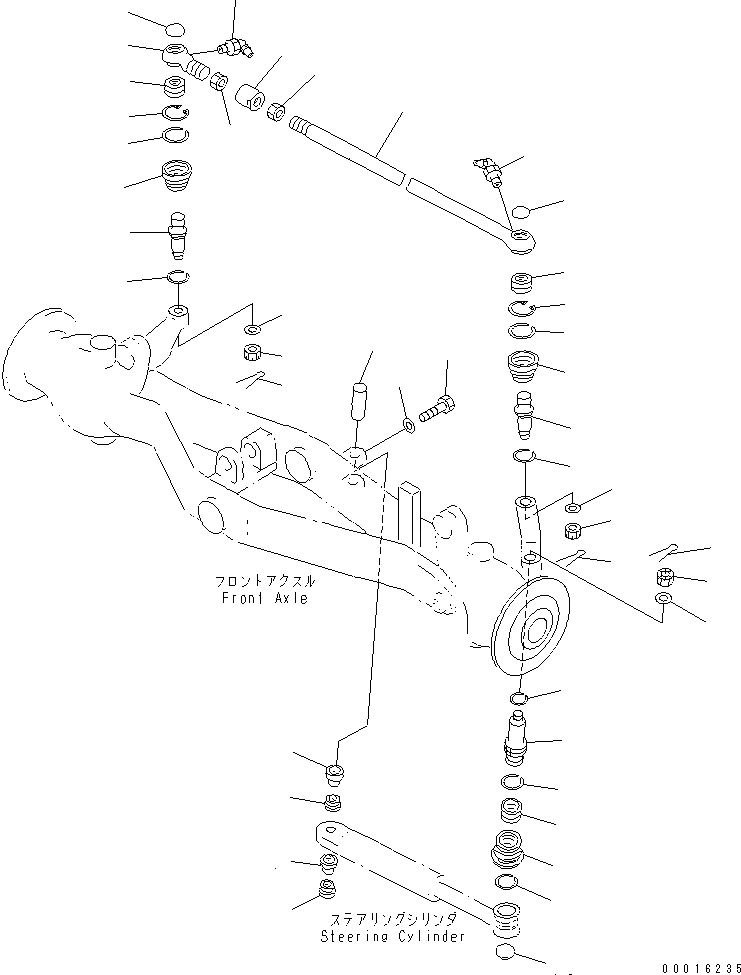 Схема запчастей Komatsu GD305A-1 - ПЕРЕДНИЙ МОСТ (/)(№.-) СИЛОВАЯ ПЕРЕДАЧА