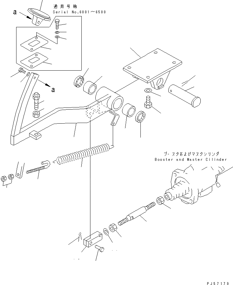Схема запчастей Komatsu GD305A-1 - ПЕДАЛЬ ТОРМОЗА(№-) СИСТЕМА УПРАВЛЕНИЯ