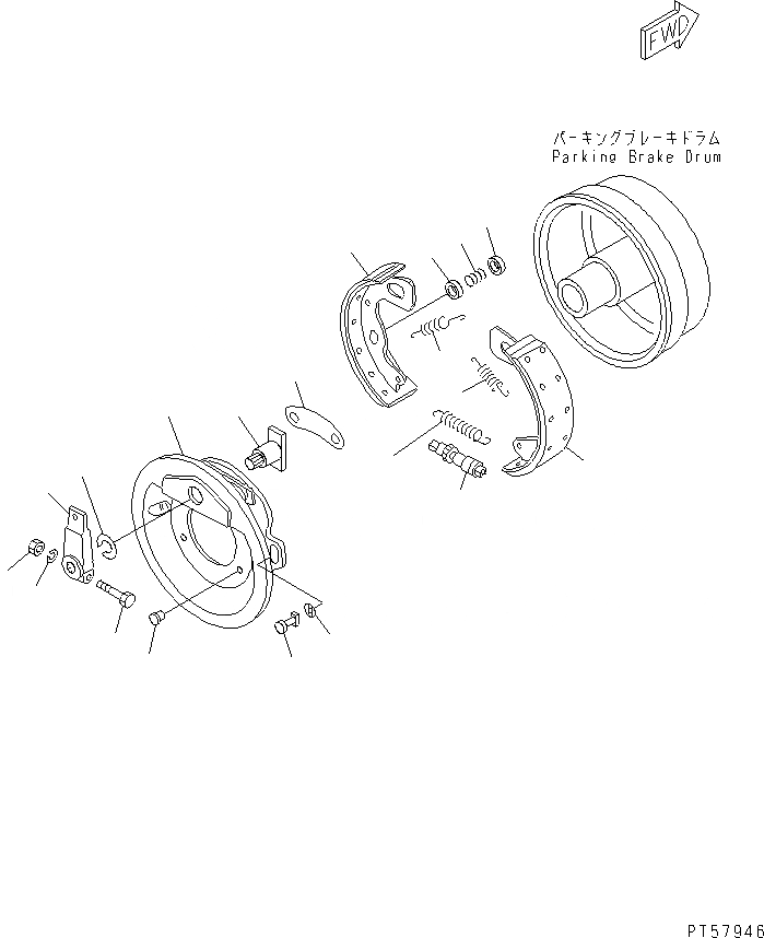 Схема запчастей Komatsu GD305A-3 - ТРАНСМИССИЯ (СТОЯНОЧНЫЙ ТОРМОЗ) СИЛОВАЯ ПЕРЕДАЧА