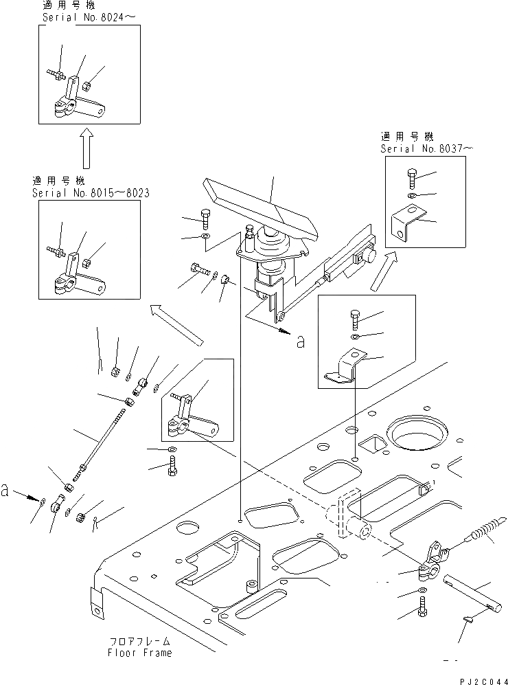 Схема запчастей Komatsu GD305A-3 - МЕХАНИЗМ ПЕДАЛИ АКСЕЛЕРАТОРА(/) СИСТЕМА УПРАВЛЕНИЯ