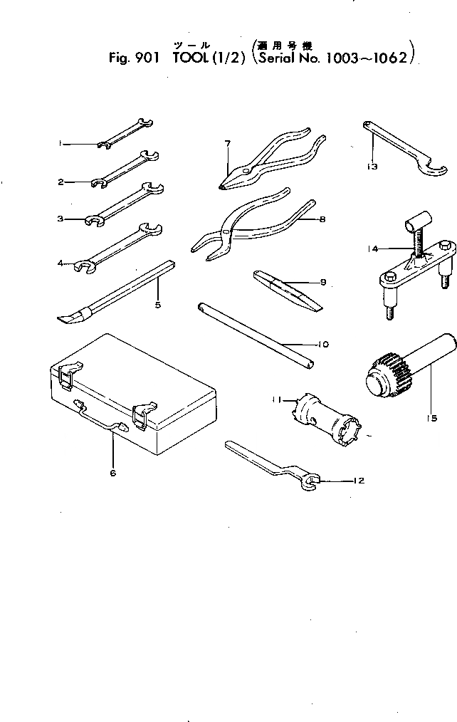 Схема запчастей Komatsu GD31-1 - ИНСТРУМЕНТ(№-) ИНСТРУМЕНТ И РЕМКОМПЛЕКТЫ