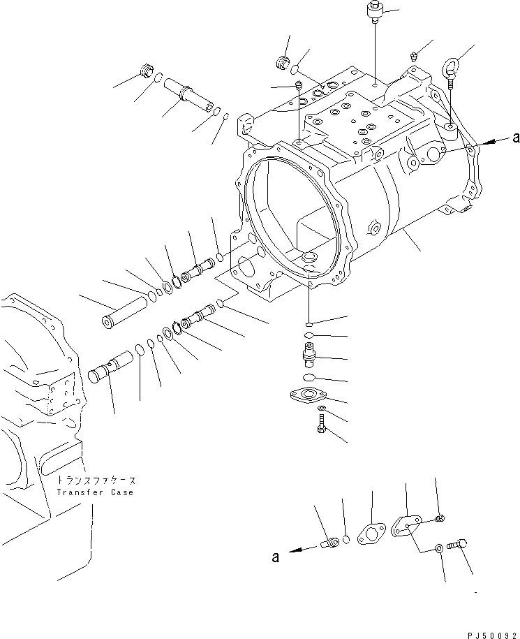 Схема запчастей Komatsu GD355A-1S - ТРАНСМИССИЯ (КОРПУС ТРАНСМИССИИ) СИЛОВАЯ ПЕРЕДАЧА
