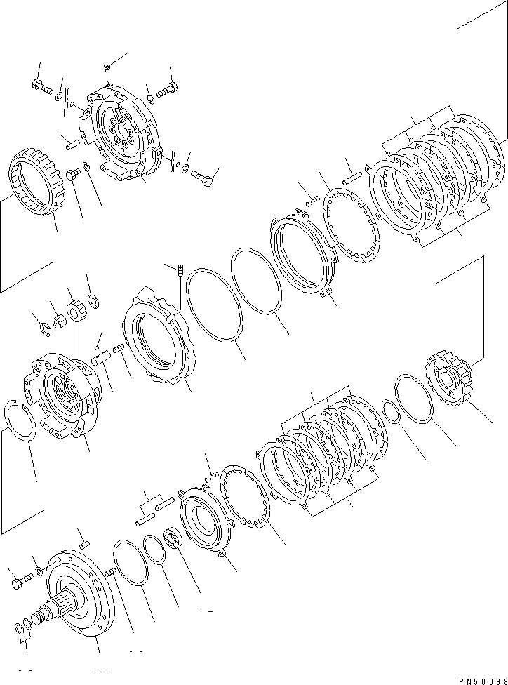 Схема запчастей Komatsu GD355A-1S - ТРАНСМИССИЯ (НИЗ. И ВЫС.T МУФТА) СИЛОВАЯ ПЕРЕДАЧА