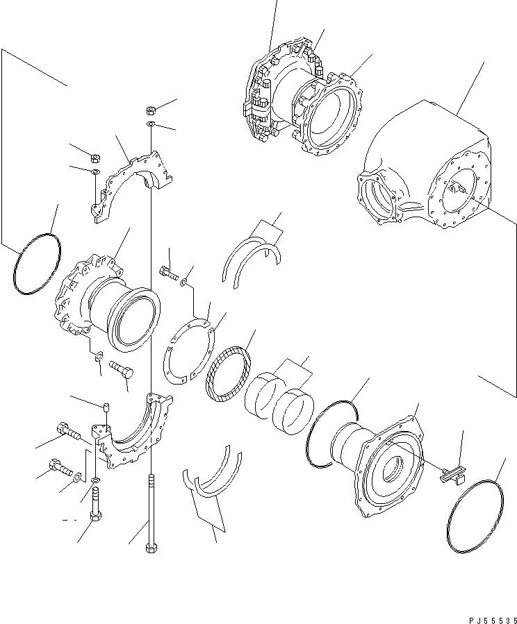 Схема запчастей Komatsu GD355A-1S - КОРПУС КОНЕЧН. ПЕРЕДАЧИ (/)(№9-) СИЛОВАЯ ПЕРЕДАЧА