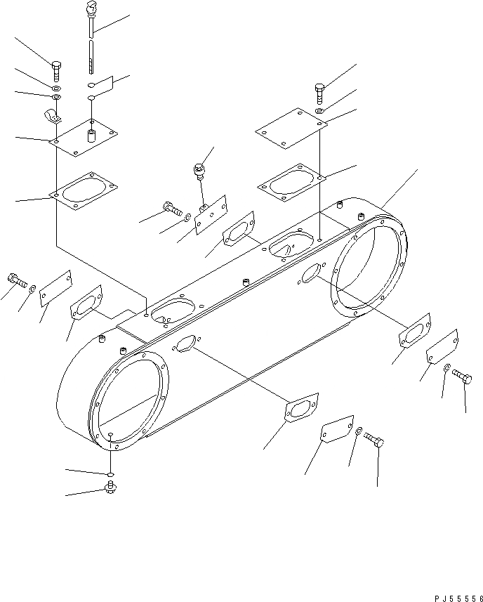 Схема запчастей Komatsu GD355A-1S - КОРПУС СДВОЕННОГО ПРИВОДА СИЛОВАЯ ПЕРЕДАЧА