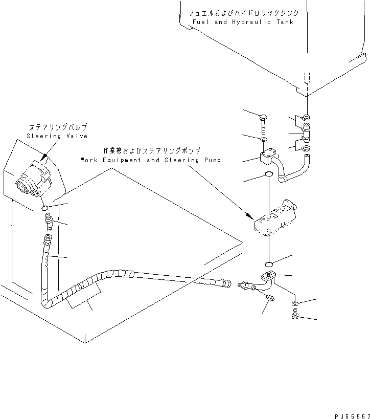 Схема запчастей Komatsu GD355A-1S - ГИДРАВЛИКА РУЛ. УПРАВЛЕНИЯ (/) СИЛОВАЯ ПЕРЕДАЧА