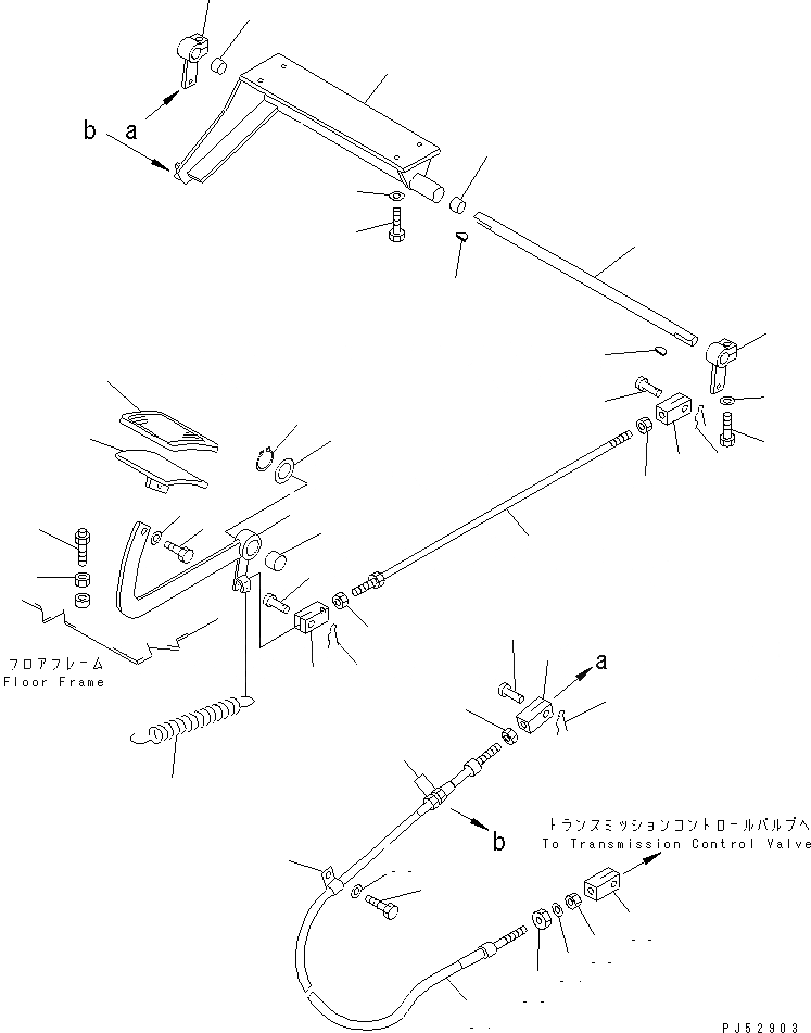 Схема запчастей Komatsu GD355A-1S - ПЕДАЛЬ ТОЛЧКОВОГО РЕГУЛИР-Я СИСТЕМА УПРАВЛЕНИЯ