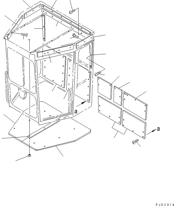 Схема запчастей Komatsu GD355A-1S - КАБИНА (ДЛЯ -PERSONS) (/) (КУЗОВ /)(№9-99) РАМА И ЧАСТИ КОРПУСА