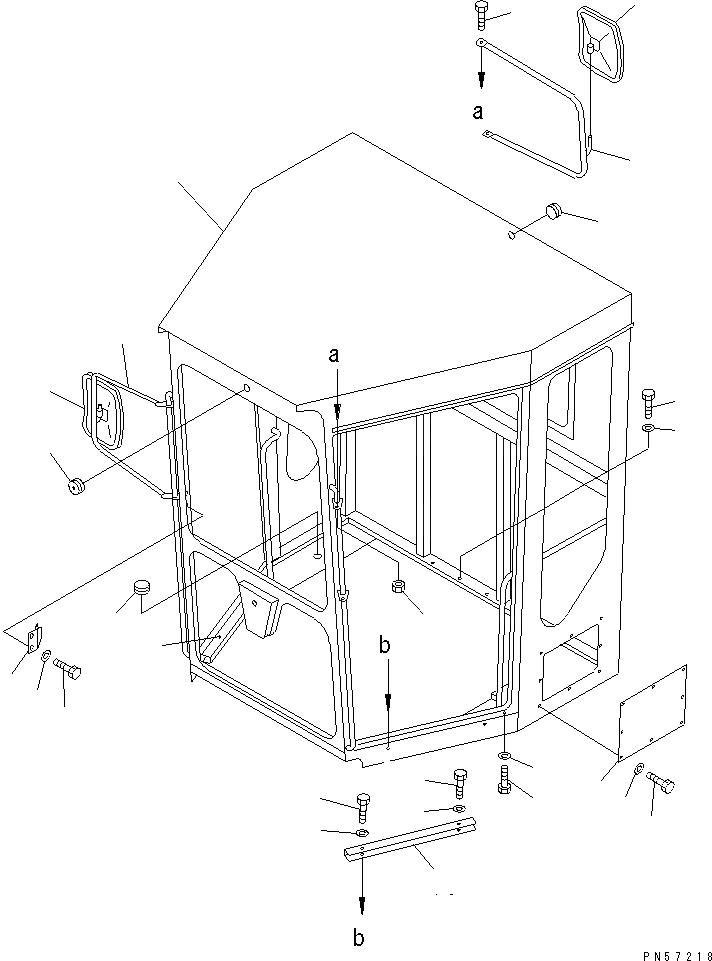 Схема запчастей Komatsu GD355A-1S - КАБИНА (/9) (КУЗОВ)(№9-) РАМА И ЧАСТИ КОРПУСА