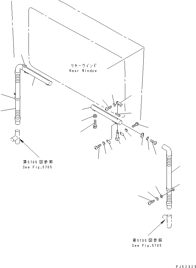Схема запчастей Komatsu GD355A-1S - ОБОГРЕВАТЕЛЬ. (ВОЗДУХОВОД (/)) РАМА И ЧАСТИ КОРПУСА