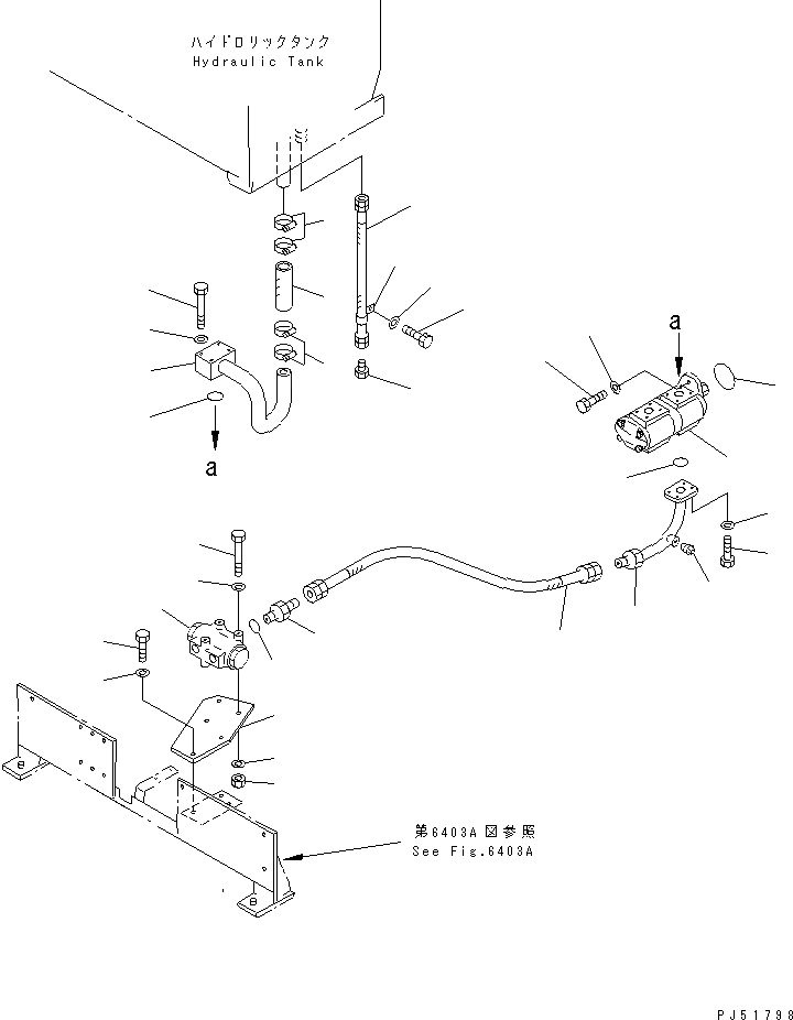 Схема запчастей Komatsu GD355A-1S - ГИДРОЛИНИЯ (ИЗ БАКА В НАСОС - КЛАПАН ДЕЛИТЕЛЯ ПОТОКА) ГИДРАВЛИКА